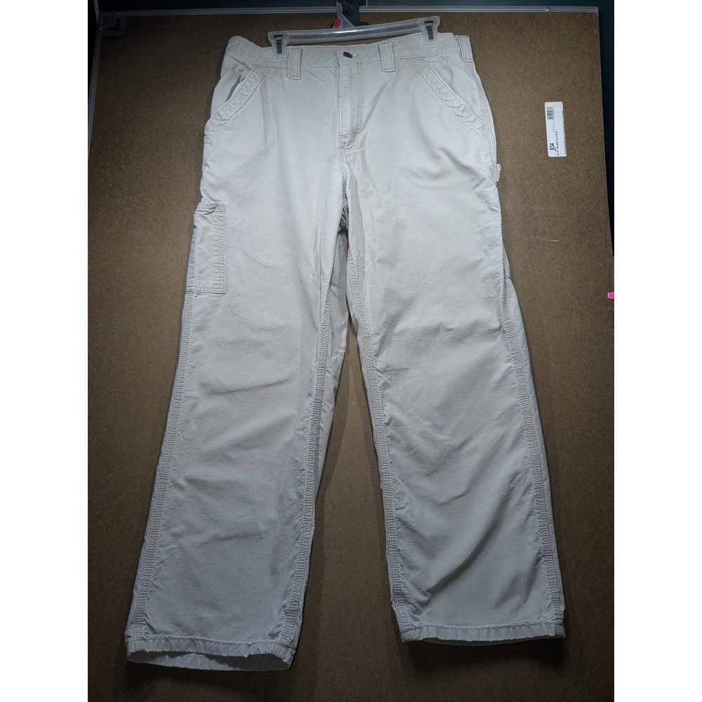 Carhartt B151 TAN Mens 36x30 Canvas Work Pants Original Dungaree Fit Tan Cotton